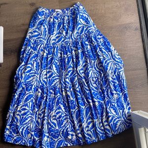 Zara (NWOT) Blue Paisley Print Long Maxi Skirt Size Small/Medium